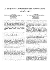 A Study of the Characteristics of Behaviour Driven Development