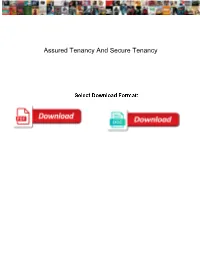 Assured Tenancy and Secure Tenancy