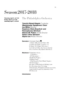 Program Notes | Philadelphia Voices