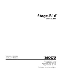 Stage-B16 User Guide