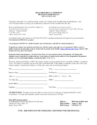 Texas Historical Commission Request for Proposals Signature Page