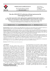 The Role of FDG PET/CT in Detection of Distant Metastasis in the Initial Staging of Breast Cancer