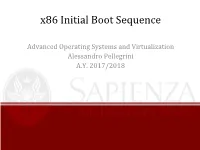X86 Initial Boot Sequence