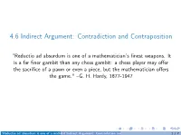 4.6 Indirect Argument: Contradiction and Contraposition