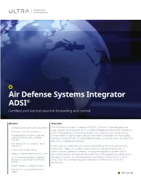 Air Defense Systems Integrator ADSI® Certified Joint Tactical Data Link Forwarding and Control
