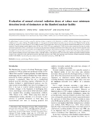 Evaluation of Annual External Radiation Doses at Values Near Minimum Detection Levels of Dosimeters at the Hanford Nuclear Facility