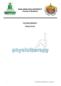 Physiotherapy Study Guide in Progress 1-Lectures Lecture: 1