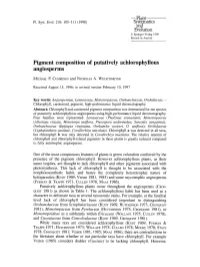 Pigment Composition of Putatively Achlorophyllous Angiosperms