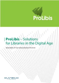 | Prolibis – Solutions for Libraries in the Digital Age