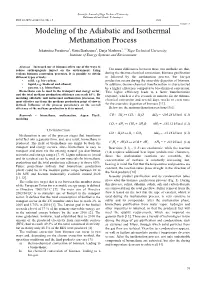 «Modeling of the Adiabatic and Isothermal Methanation Process»