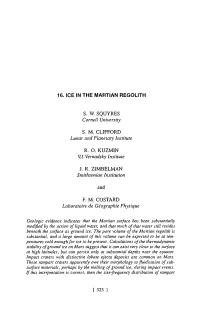 16. Ice in the Martian Regolith