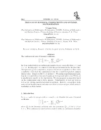 A42 Integers 16 (2016) the Sum of Binomial Coefficients and Integer Factorization
