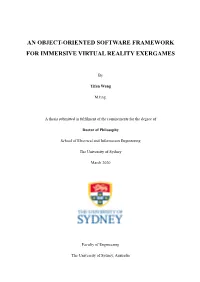 An Object-Oriented Software Framework for Immersive Virtual Reality Exergames