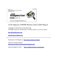 CCD Inspector, FWHM Monitor and CCDIS Plug-In