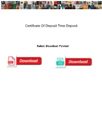 Certificate of Deposit Time Deposit