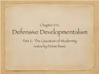 Defensive Developmentalism