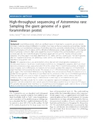 High-Throughput Sequencing of Astrammina Rara: Sampling The