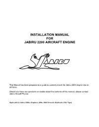Installation Manual for Jabiru 2200 Aircraft Engine