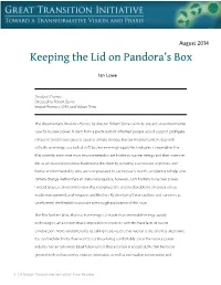 Keeping the Lid on Pandora's