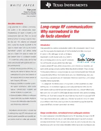 Long-Range RF Communication: Tion System Is the Communication Range