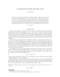 ON RELATIVELY PRIME AMICABLE PAIRS 1. Introduction Distinct