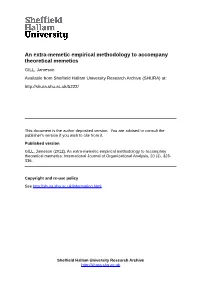 An Extra-Memetic Empirical Methodology to Accompany