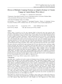 Drivers of Multiple Cropping-Systems As Adaptive Strategy to Climate Change in Central-Benin (West Africa)