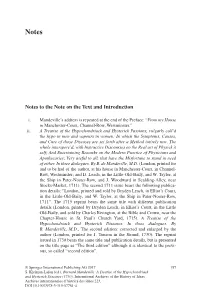 Notes to the Note on the Text and Introduction