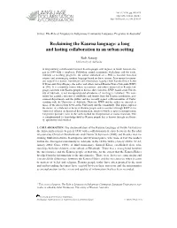 Reclaiming the Kaurna Language: a Long and Lasting Collaboration in an Urban Setting