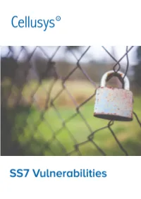 SS7 Vulnerabilities
