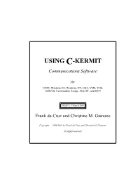 USING C-KERMIT Communications Software