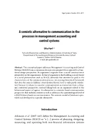 A Semiotic Alternative to Communication in the Processes in Management Accounting and Control Systems