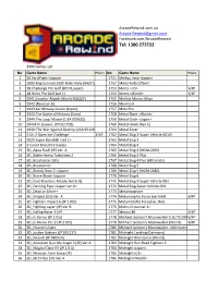 Arcade Rewind 3500 Games List