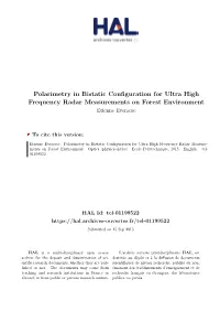 Polarimetry in Bistatic Configuration for Ultra High Frequency Radar Measurements on Forest Environment Etienne Everaere