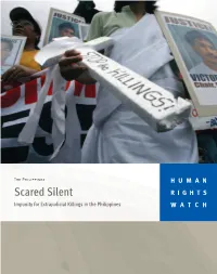 Scared Silent RIGHTS Impunity for Extrajudicial Killings in the Philippines WATCH June 2007 Volume 19, No