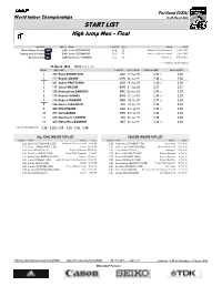 START LIST High Jump Men - Final