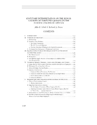 Statutory Interpretation on the Bench: a Survey of Forty-Two Judges on the Federal Courts of Appeals