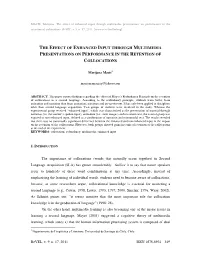 The Effect of Enhanced Input Through Multimedia Presentations on Performance in the Retention of Collocations