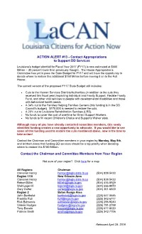 ACTION ALERT #13 - Contact Appropriations to Support DD Services