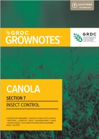 Canola Section 7 Insect Control