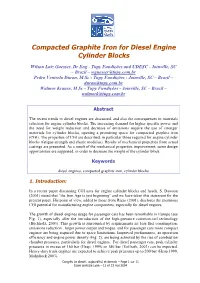 Compacted Graphite Iron for Diesel Engine Cylinder Blocks