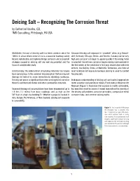 Deicing Salt – Recognizing the Corrosion Threat by Catherine Houska, CSI, TMR Consulting, Pittsburgh, PA USA