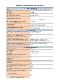 Information About an Available Premise (Property)