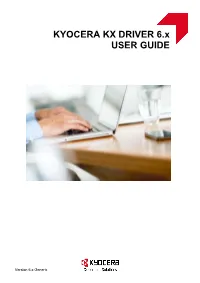KYOCERA KX DRIVER 6.X USER GUIDE