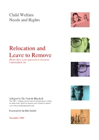 Relocation and Leave to Remove the Need for a New Approach in Relocation Related Family Law