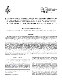 Salt Tectonics and Its Effect on Sediment Structure and Gas Hydrate Occurrence in the Northwestern Gulf of Mexico from 2D Multichannel Seismic Data