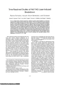 Time-Resolved Studies of Nd:YAG Loser-Induced Breakdown