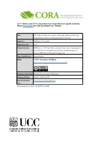 UCC Library and UCC Researchers Have Made This Item Openly Available