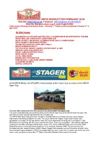 HRCR NEWSLETTER FEBRUARY 2018 in This Issue