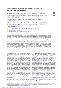 Military Use of Geologists and Geology: a Historical Overview and Introduction